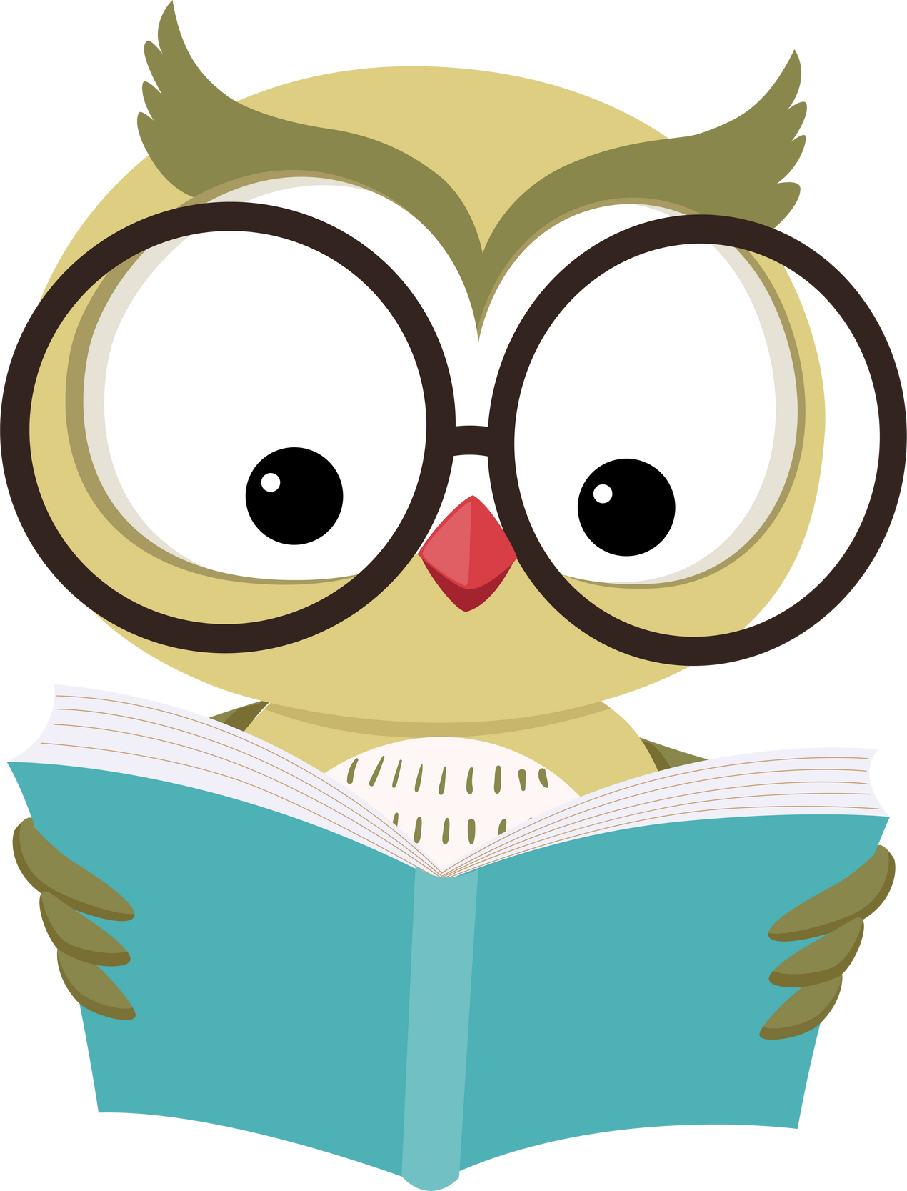  Owl Mascot Reading Book