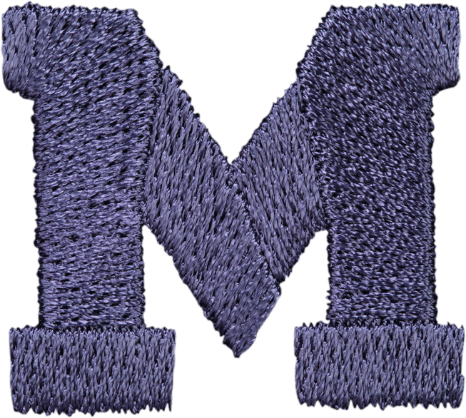 Embroidered Letter M Font